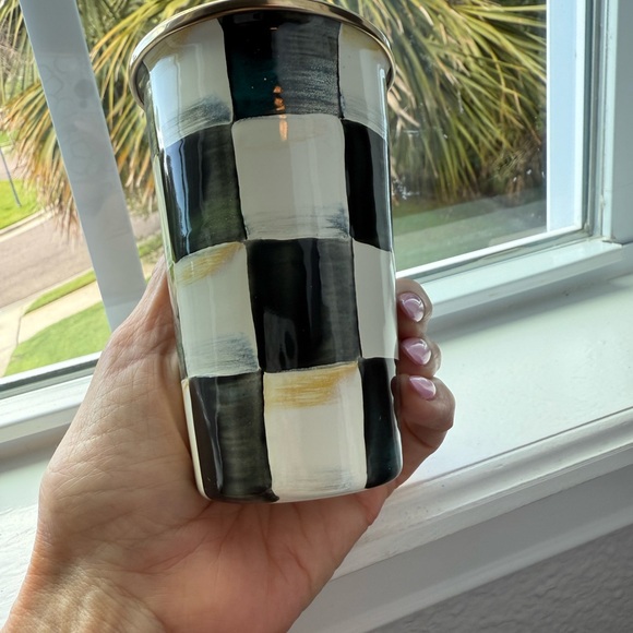 McKenzie Childs Courtley check 10oz Tumbler - Picture 3 of 4